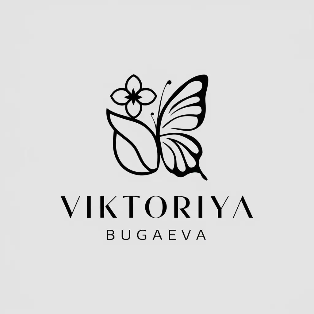 a logo design,with the text "Viktoriya Bugaeva", main symbol:Symbol of beauty and youth,Moderate,be used in Beauty Spa industry,clear background