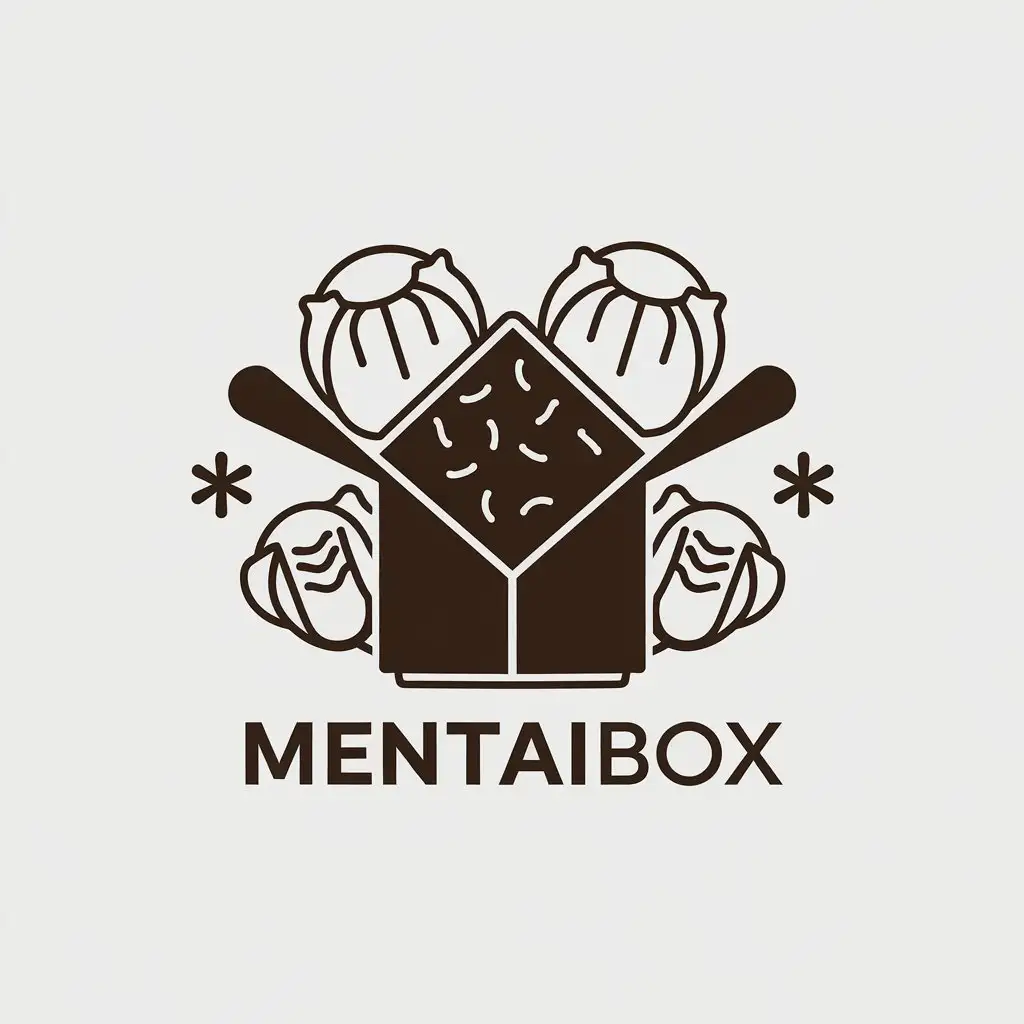 LOGO Design for Mentaibox Minimalistic Food Box with Mentaiko Sauce and Dimsum Elements