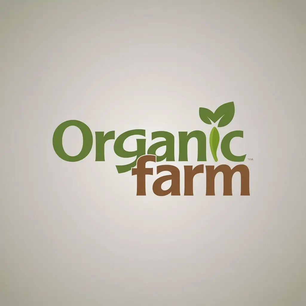 LOGO Design for OrganicFarm Green and Brown Color Palette with Leaf Symbol