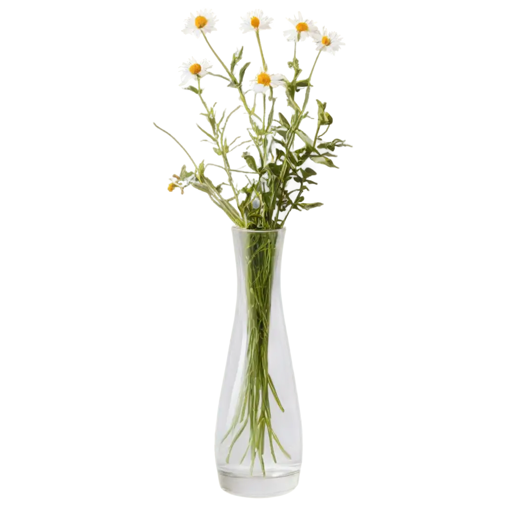 PNG-Image-Usage-ScenariosRealistic-Wild-Flowers-and-Herbs-in-a-Simple-Vase-PNG-Image-with-Transparent-Background