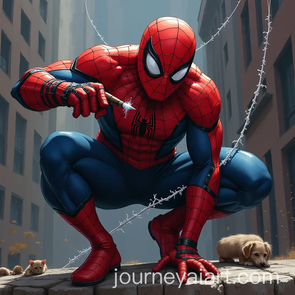 SpiderMan-and-Batman-Engaging-in-Epic-Battle-Action