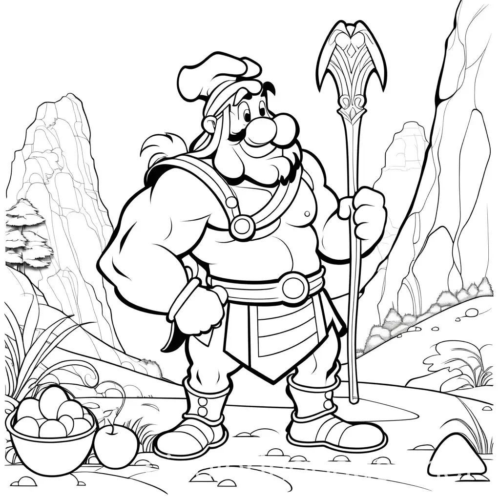 ChildFriendly-Obelix-Coloring-Page-with-EasytoTrace-Lines