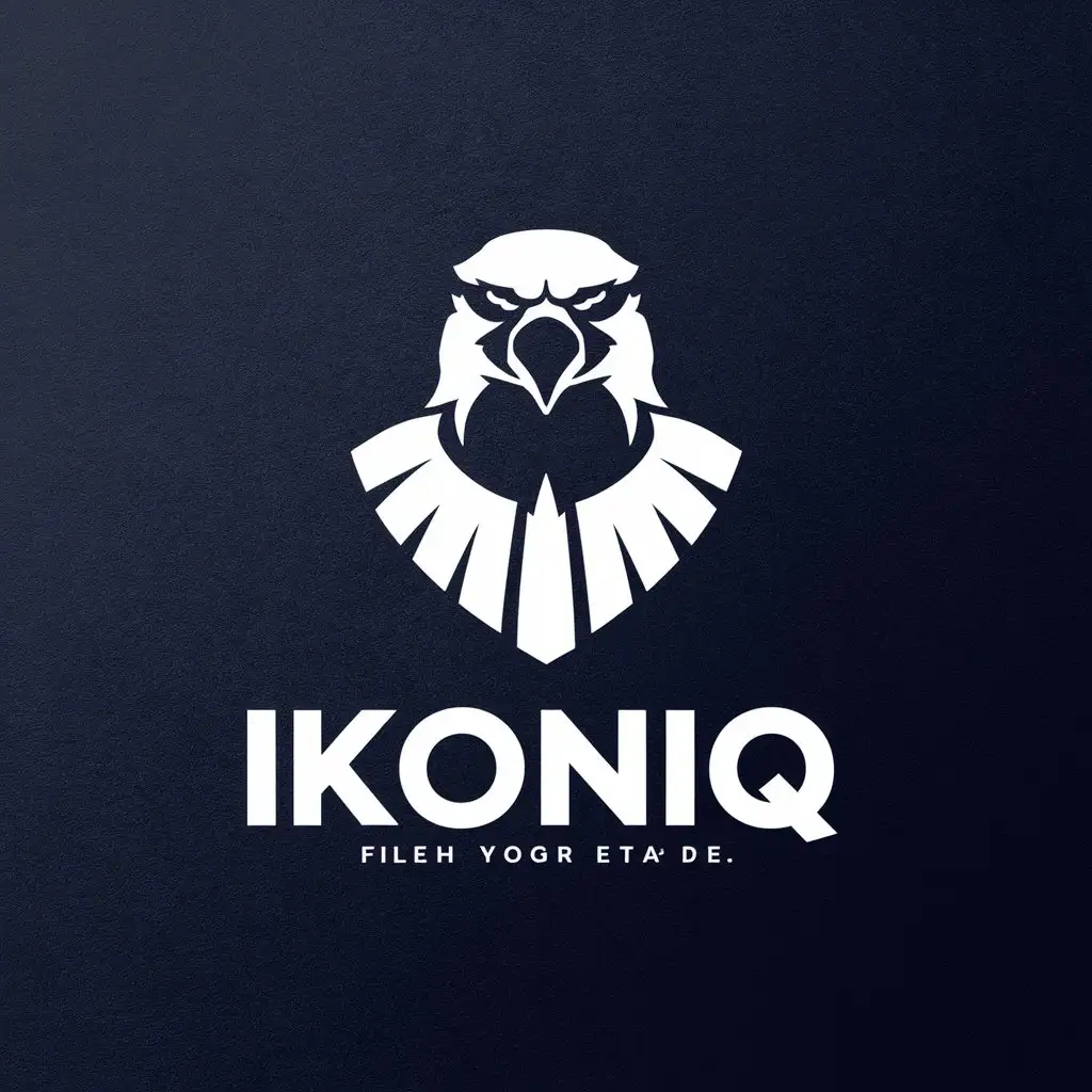 LOGO Design For IKONIQ Solid White Eagle Head and Chest in Real Estate Industry