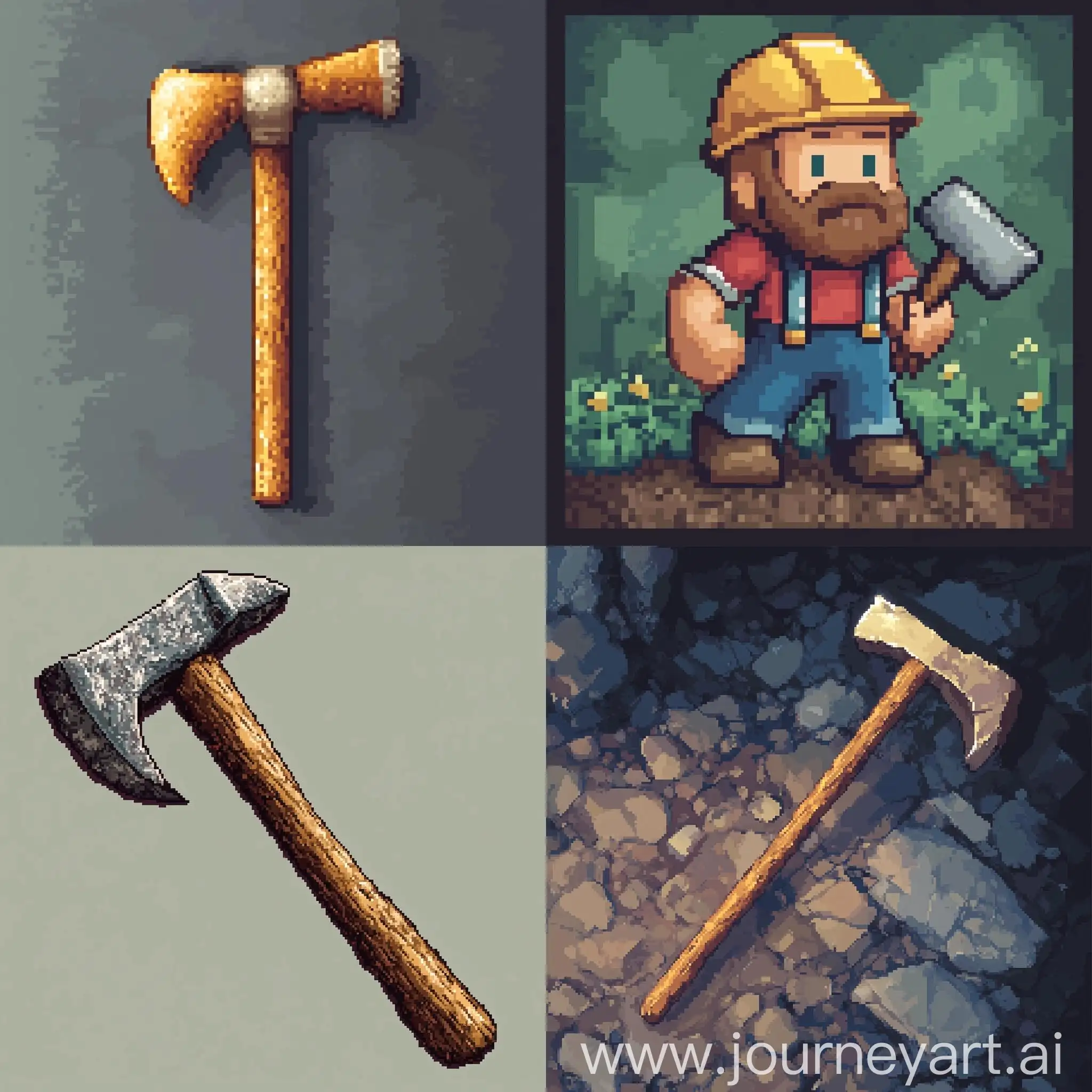 Miners-Pickaxe-in-Pixel-Art-Style-16x16-or-32x32-Pixels