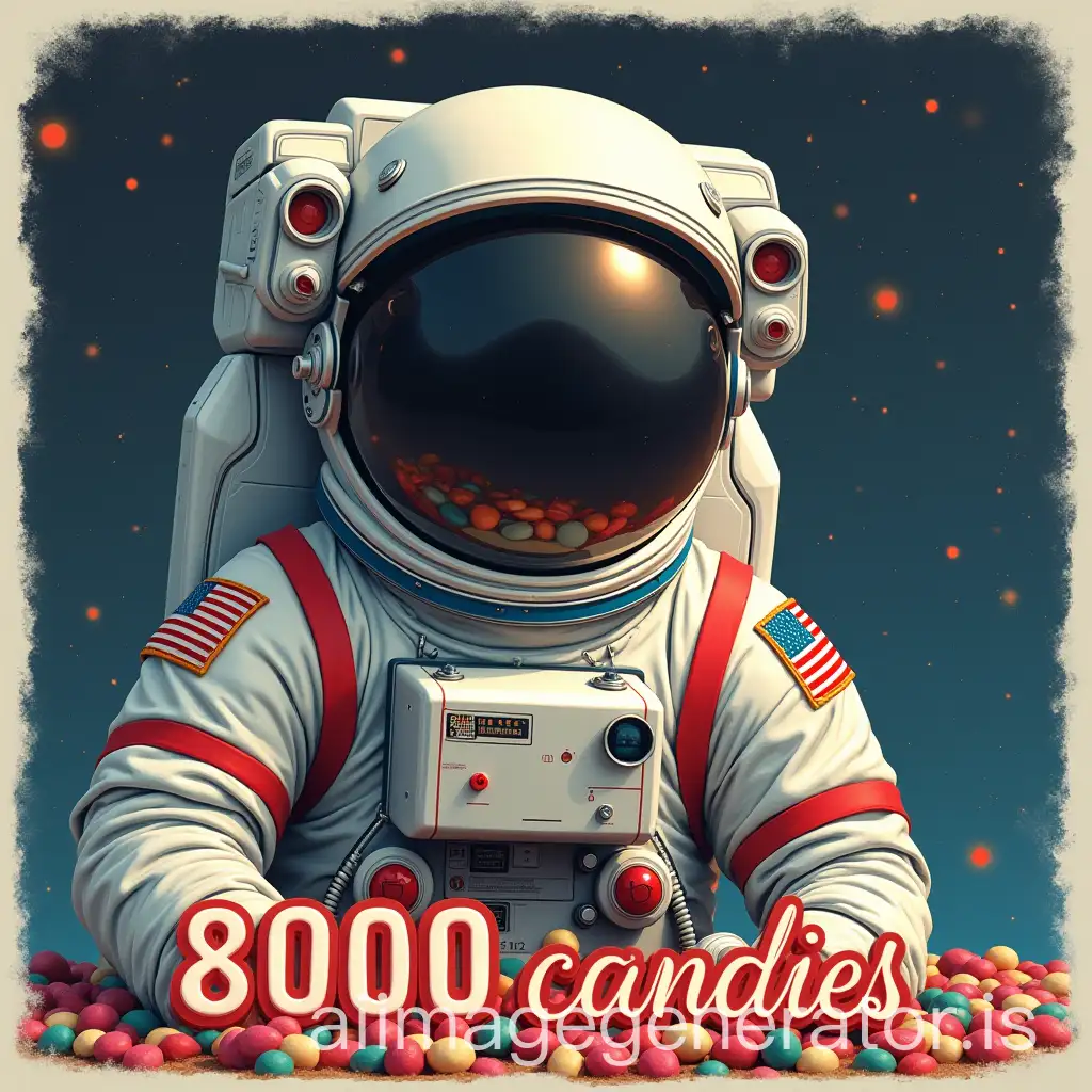 Cosmonaut-Poster-with-Searched-and-8000-Candies-Text