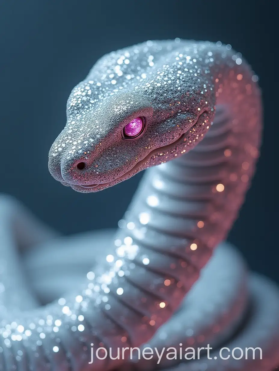 Majestic-Diamond-Snake-with-Mesmerizing-Pink-Eyes