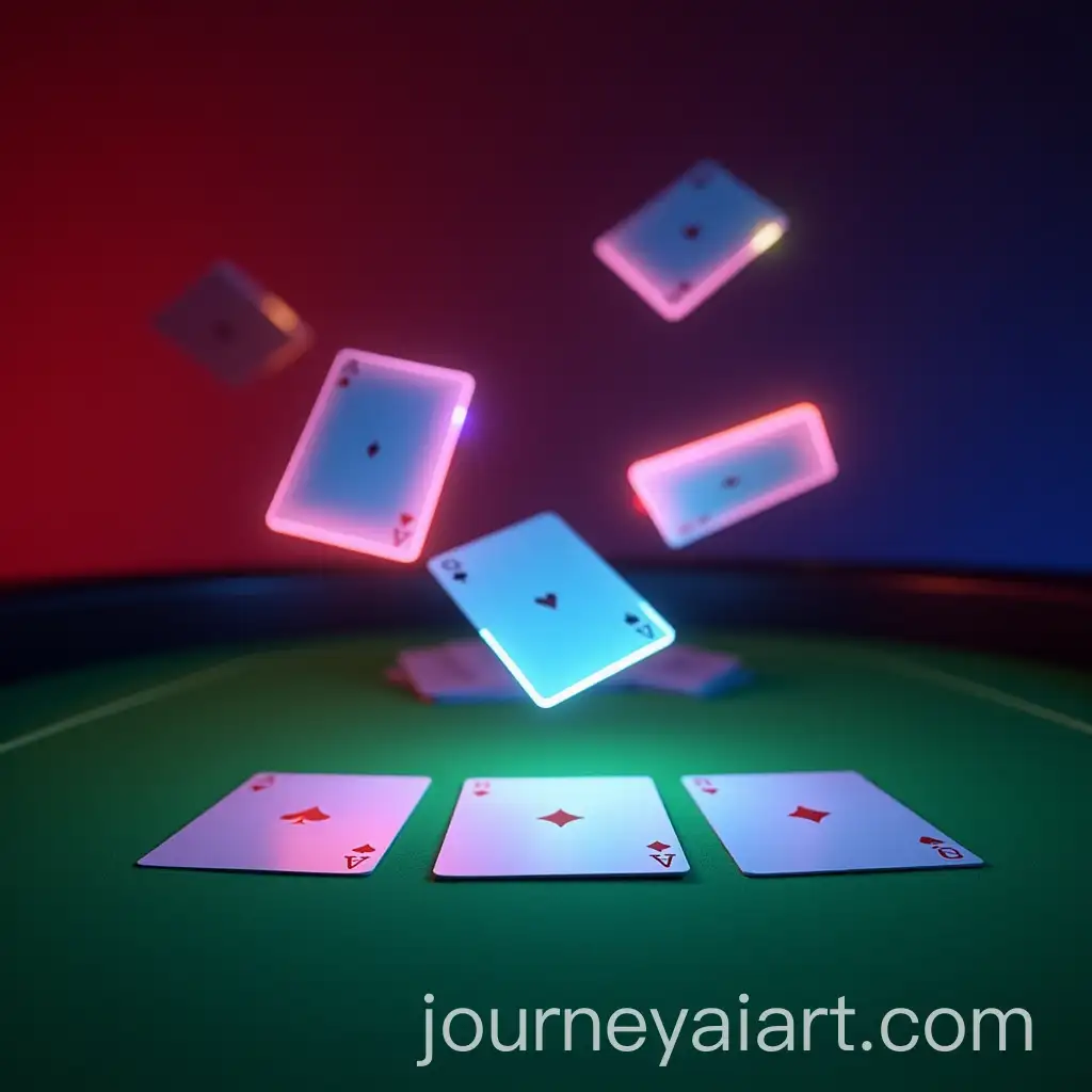 Neon-Casino-Table-with-Flying-Cards-and-Neon-Lighting-Effects
