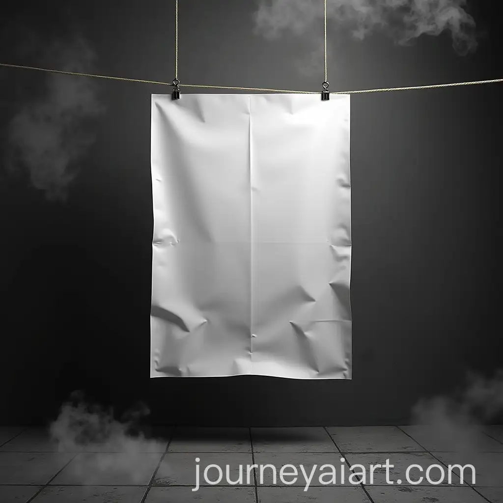 Photorealistic-Poster-Flying-in-Smoke-with-Dark-Concrete-Background