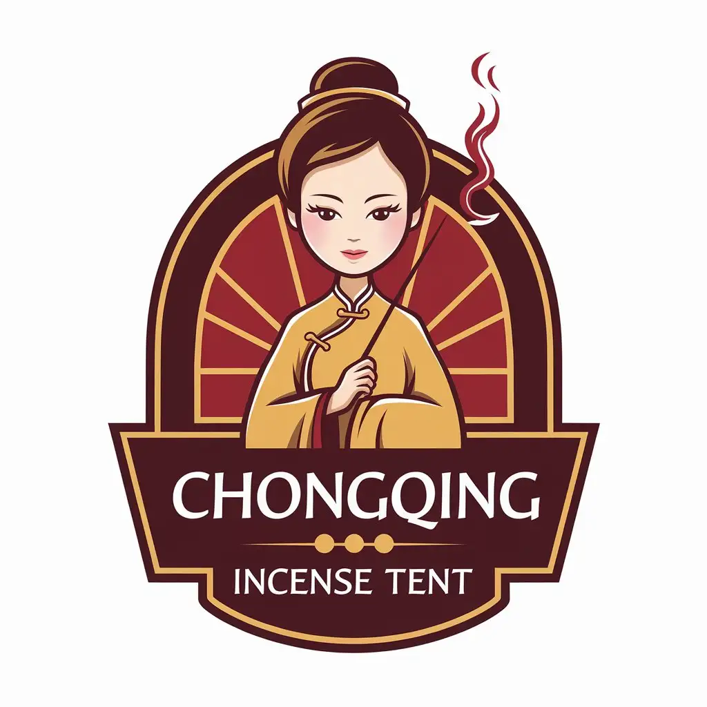 LOGO-Design-for-Chongqing-Incense-Tent-Female-Cartoon-Character-with-Restaurant-Industry-Appeal