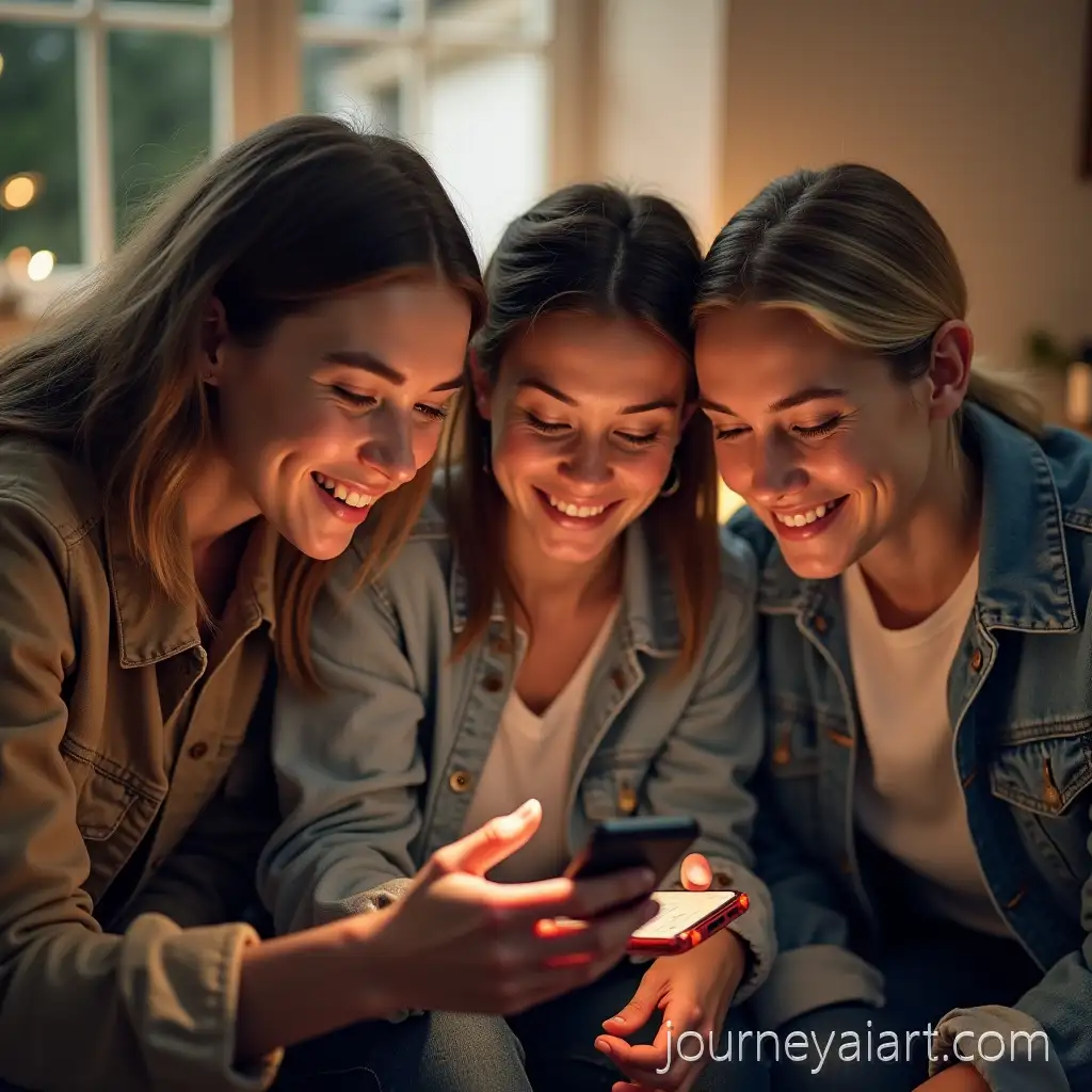 Three-Friends-Filming-a-Fun-Mobile-Video-Together