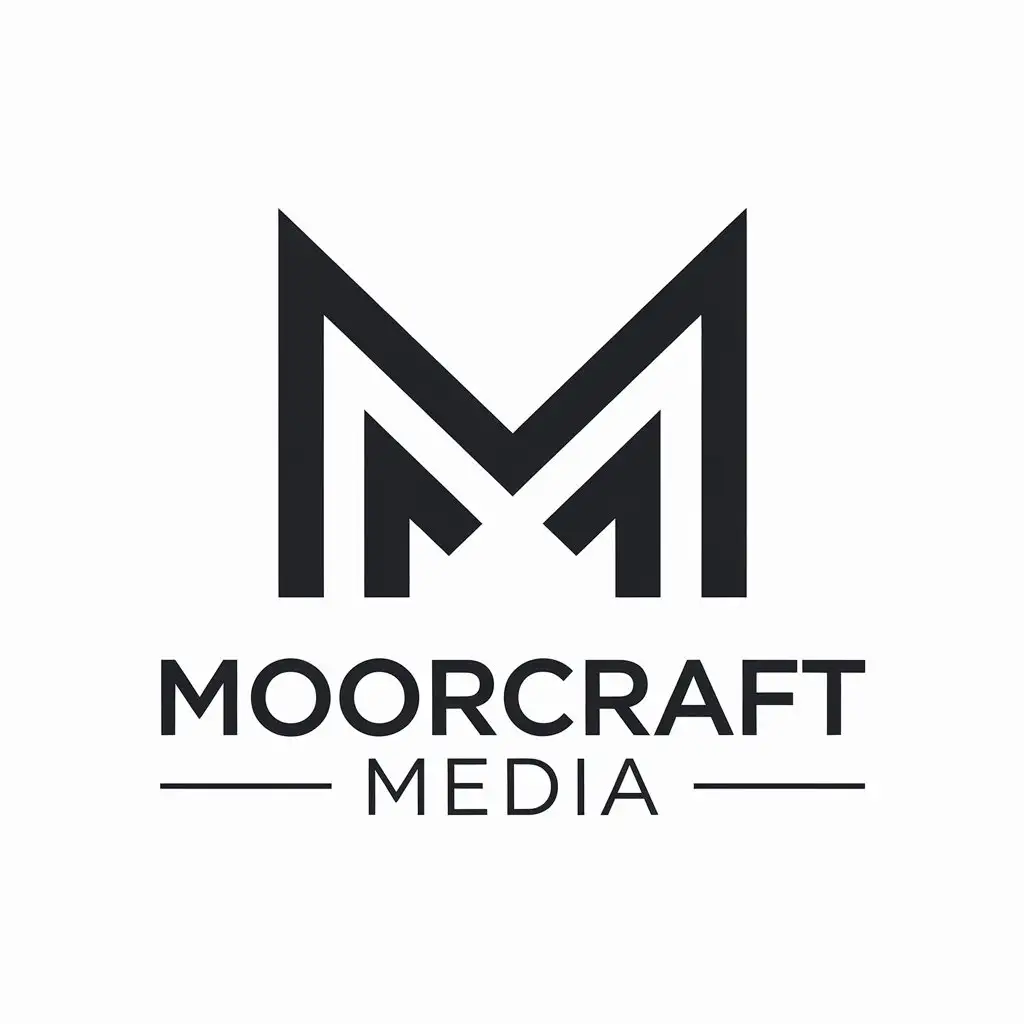 LOGO Design for Moorcraft Media Minimalistic Vector Logo with Two Capital Ms and Clear Background