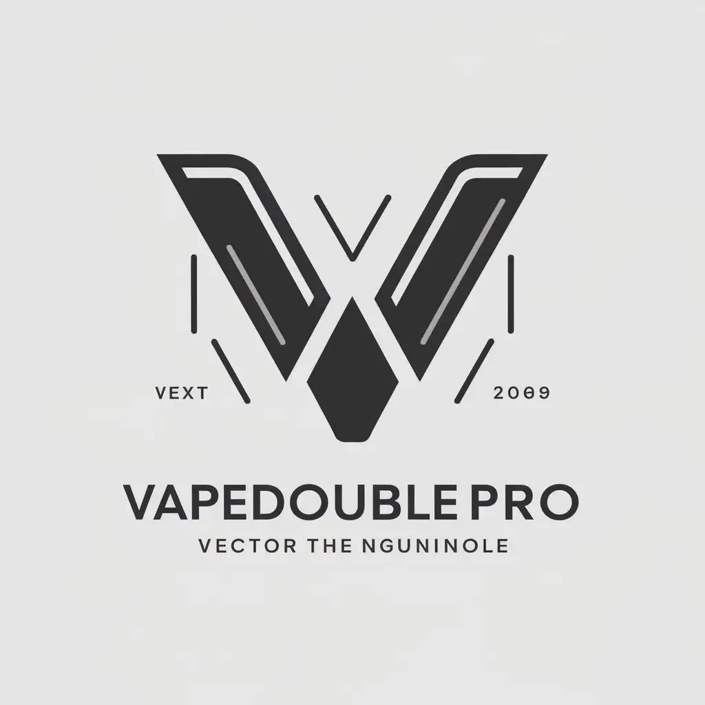 a vector logo design,with the text "VapeDoublePro", main symbol:V P,Moderate,be used in Technology industry,clear background