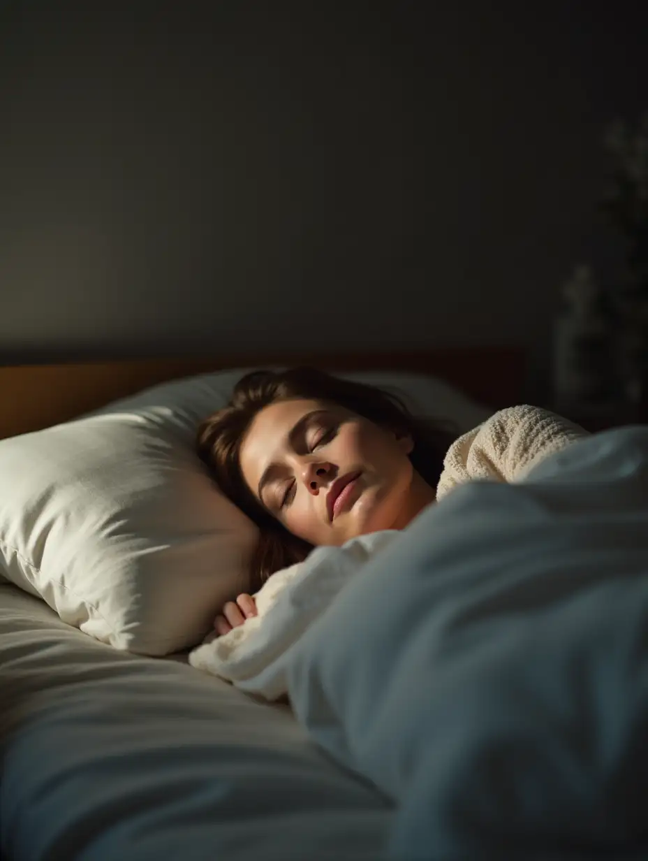 A hyperrealistic beautiful mid-40 white mom sleep in front of laptop as she's too tired.