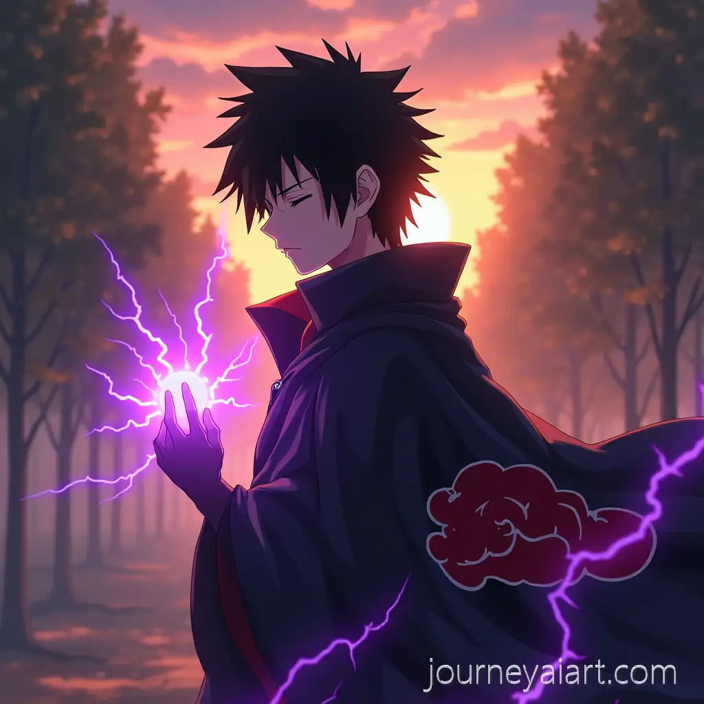 SAI-Image-Prompt-Expansionasuke-Uchiha-as-a-Young-Warrior-with-Chidori-in-Sunset-Forest