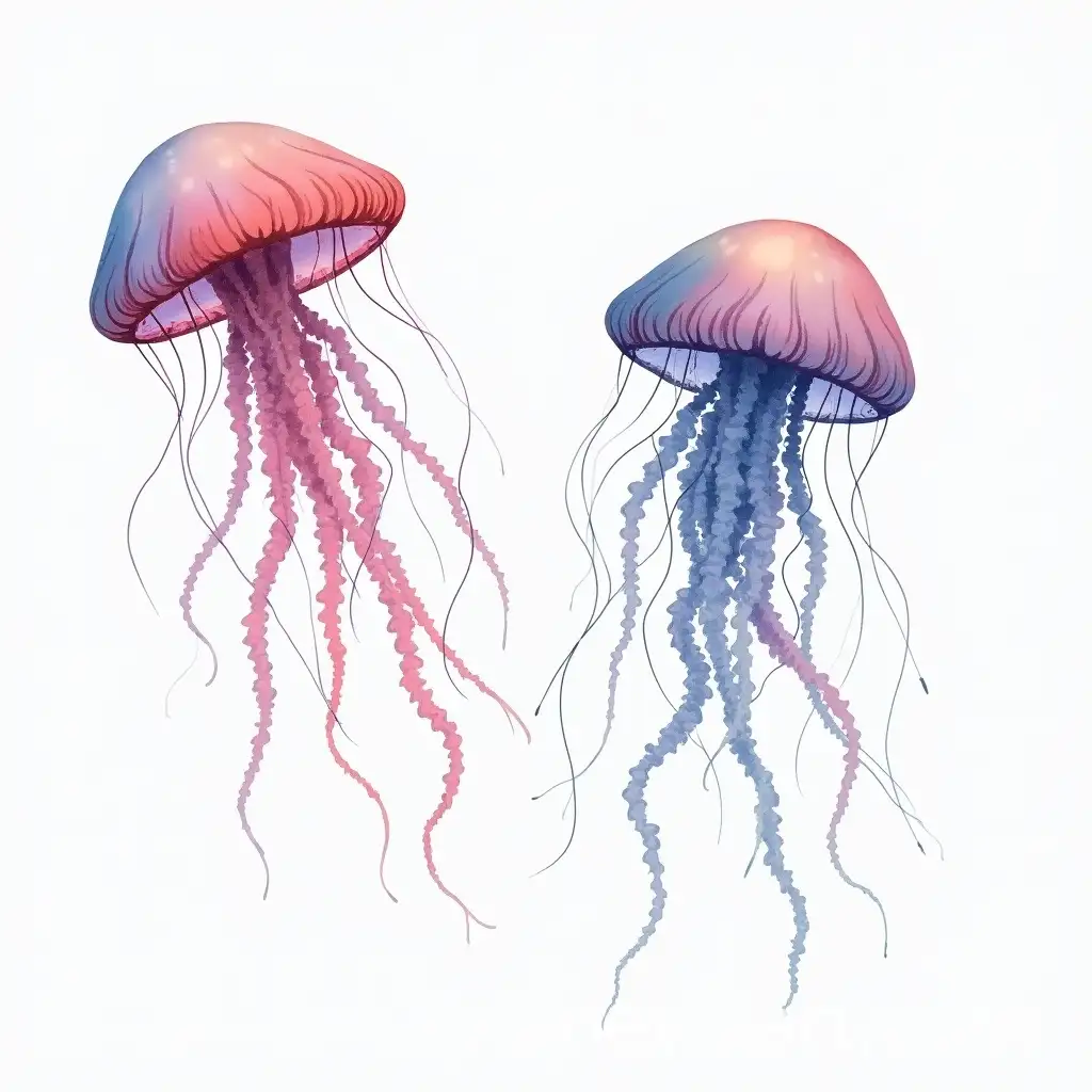 Two-Jellyfish-Floating-in-a-Serene-Underwater-Scene