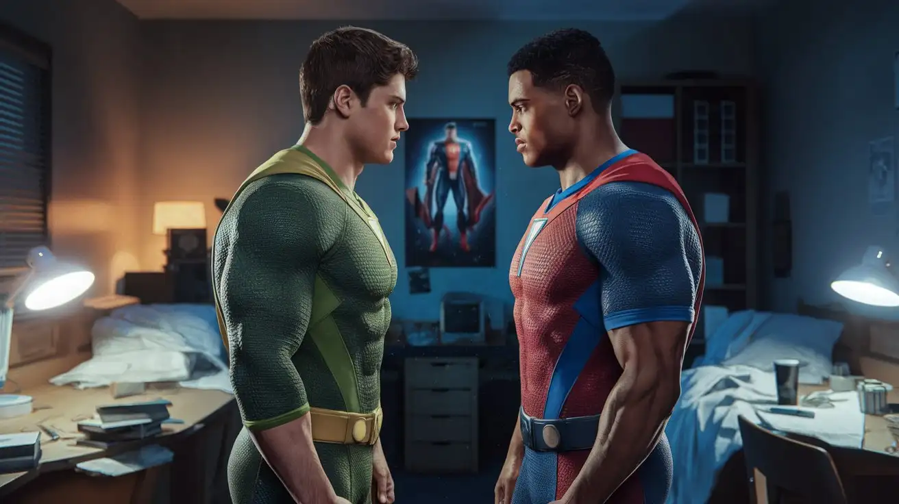 Two-Superpowered-Heroes-in-College-Dorm-Room-Ready-for-Battle