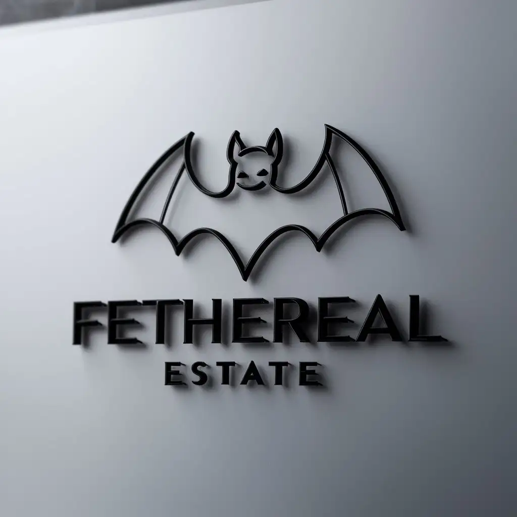 LOGO-Design-For-Fethereal-Estate-Modern-Bat-Symbol-for-Real-Estate-Branding