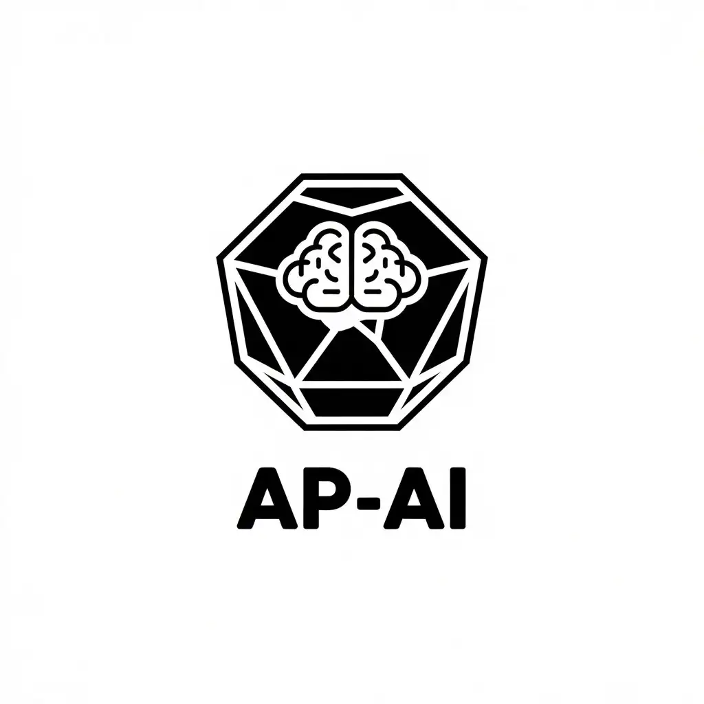 LOGO Design for apAI Vector Logo Featuring a Dodecahedron and Brain with a Moderate Style