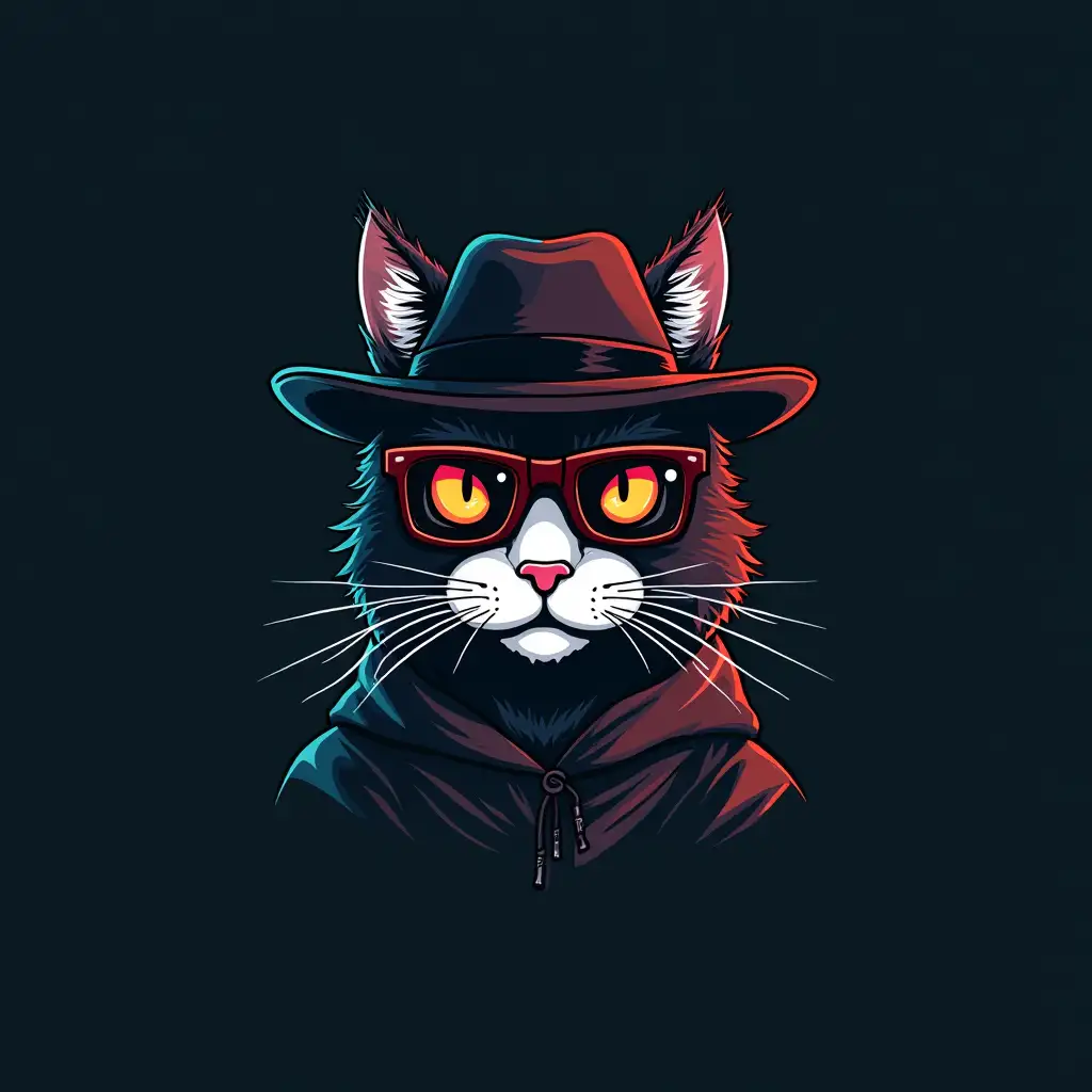 Hacker-Cat-Logo-with-Hat-and-Glasses-Symbolizing-Digital-Destruction