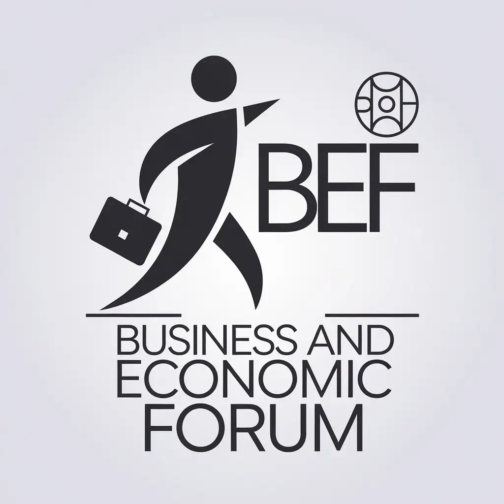 LOGO Design for Business and Economic Forum Minimalistic BEF Icon for Finance Industry