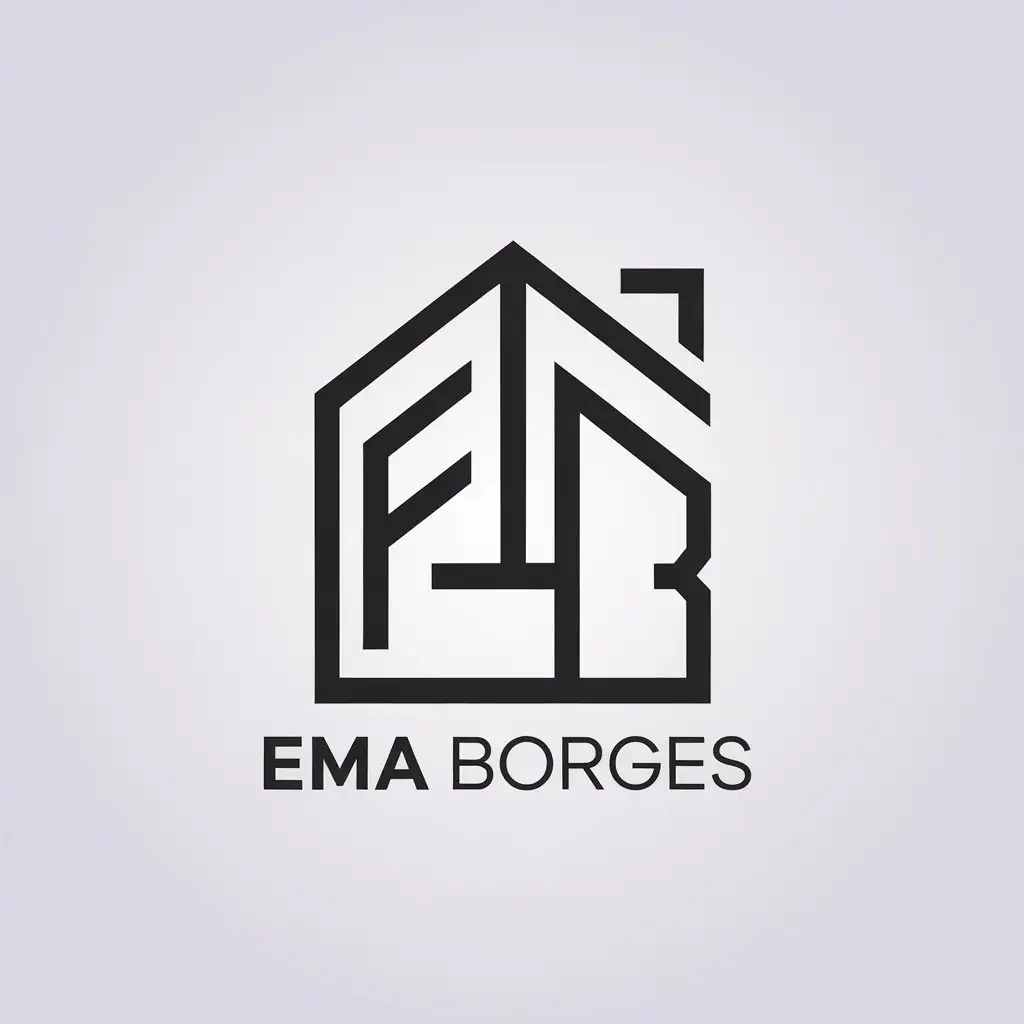 LOGO Design for EMA BORGES Minimalistic House Symbol for Real Estate Industry