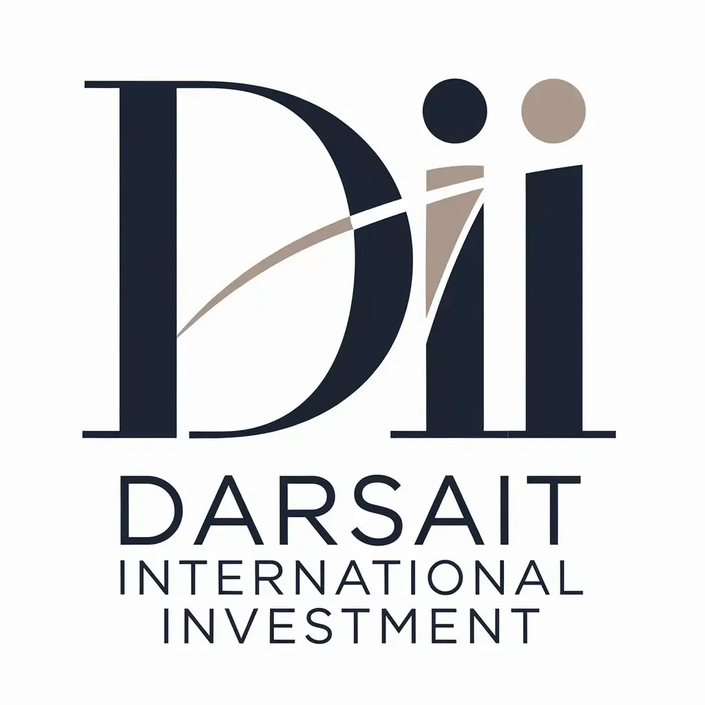 LOGO Design for Darsait International Investment Vector with DII Symbol and Clear Background