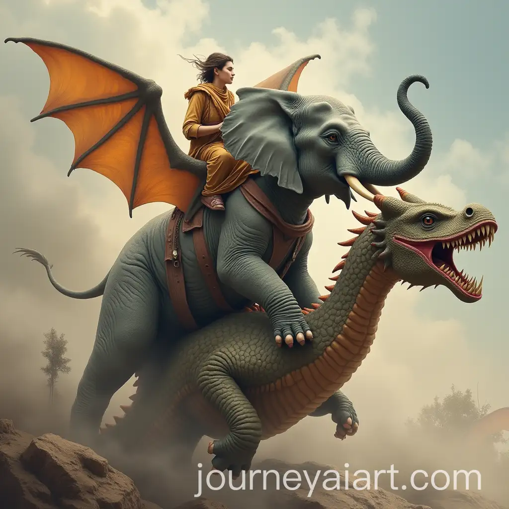 Majestic-Elephant-Riding-a-Fierce-Dragon