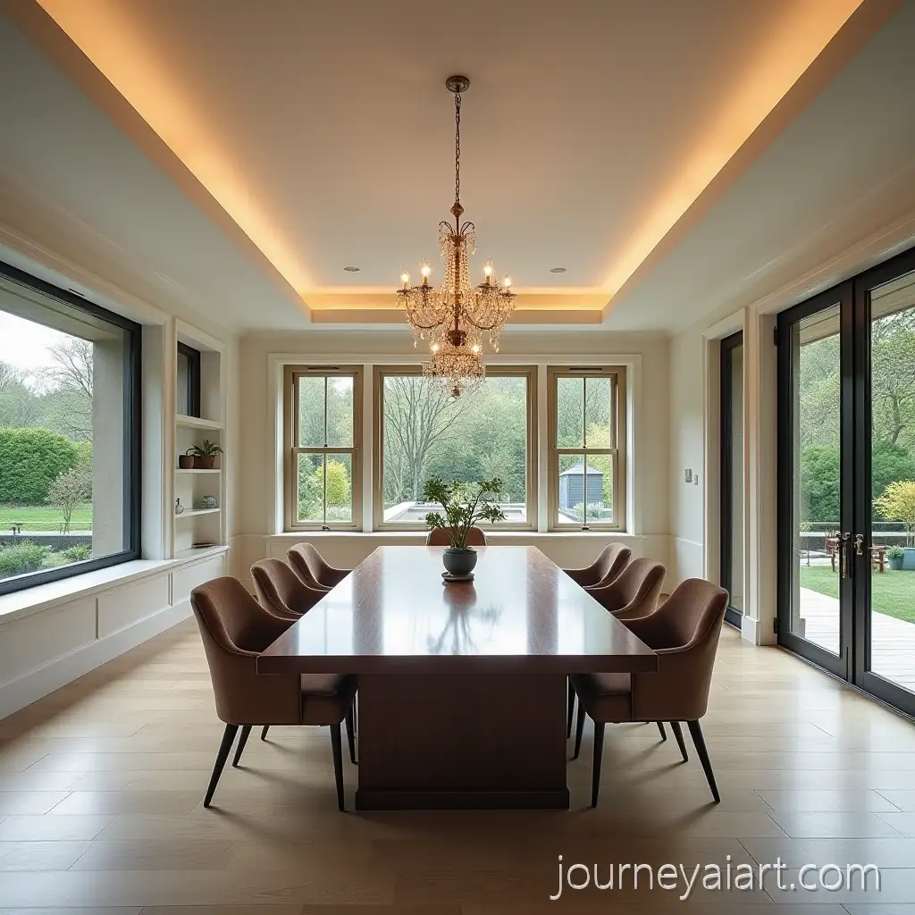 Elegant-DiningDining-room-with-chandeliers-Room-with-FloortoCeiling-Windows-and-Chandeliers