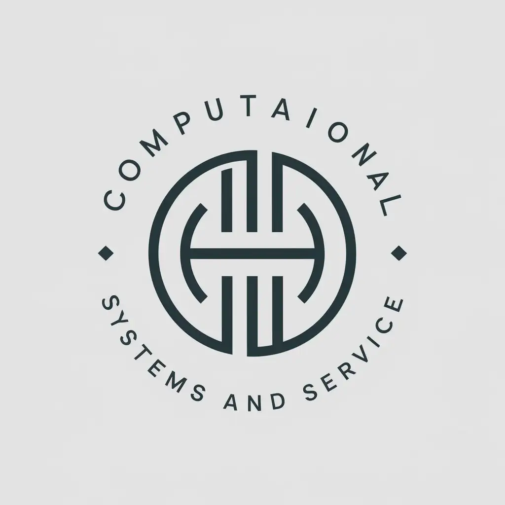 a vector logo design,with the text "Computational systems and service", main symbol:Circle,Minimalistic,be used in Technology industry,clear background