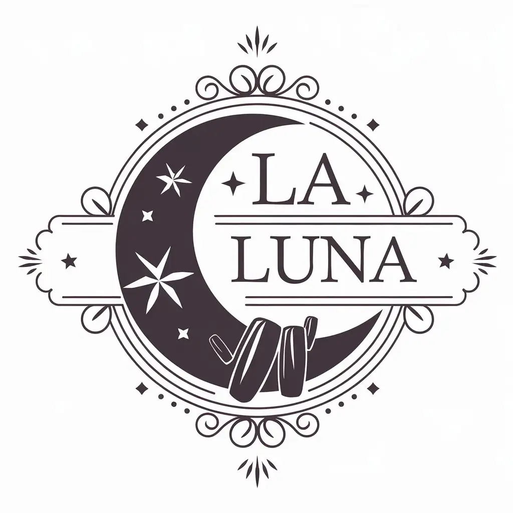 LOGO Design for La Luna Vector Moon and Nail Symbol for Beauty Spa Industry