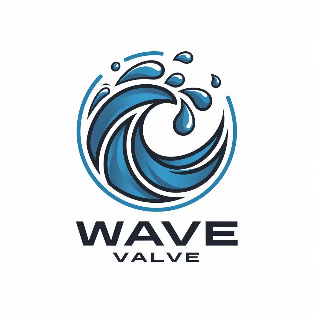 LOGO Design For Wave Valve Water Symbol with Modern Touch for Technology Industry