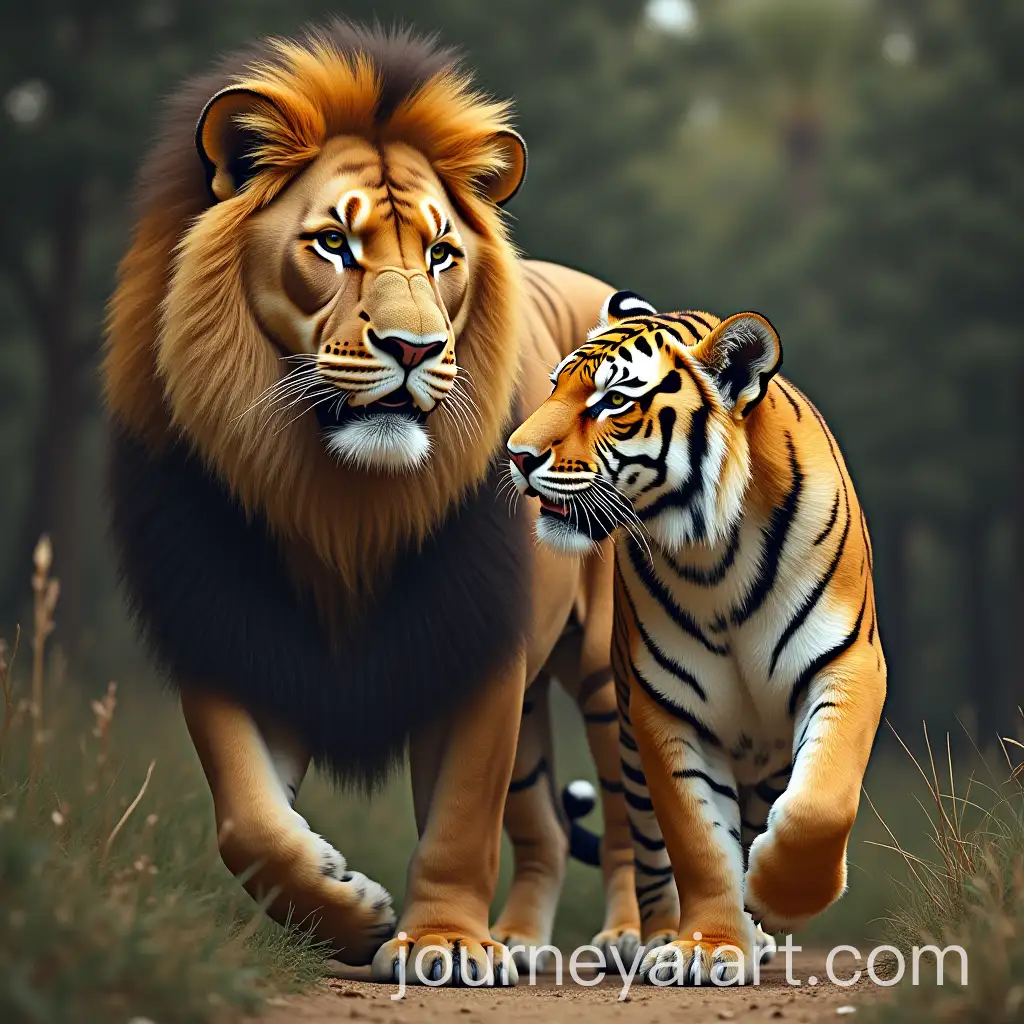 Majestic-Lion-and-Tiger-in-a-Natural-Habitat