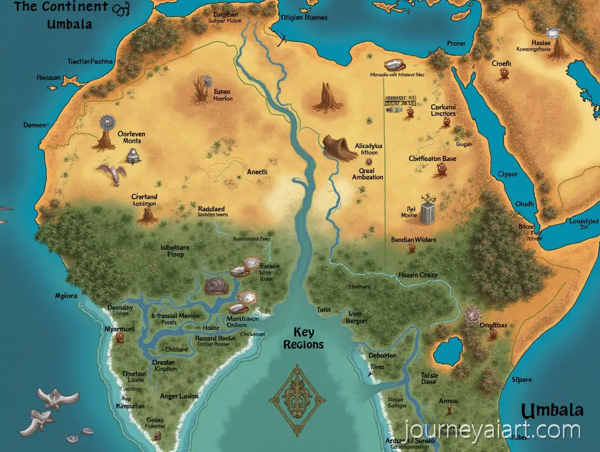 Epic-Fantasy-Landscape-ofUmbala-Continent-Key-Regions-Umbala-Jungles-Mountains-Desert-and-River