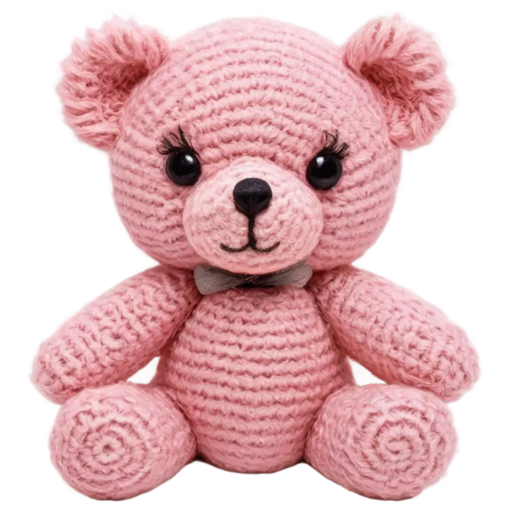 HighQuality-PNG-Photo-of-a-Crochet-Pink-Teddy-Bear-with-Detailed-Features