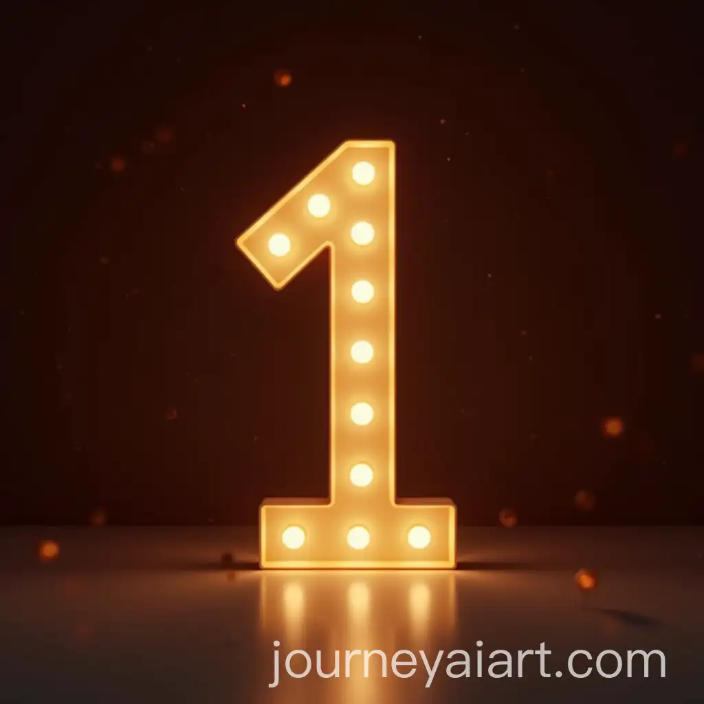 Glowing-3D-Number-1-with-Round-Shapes-and-Festive-Toppers