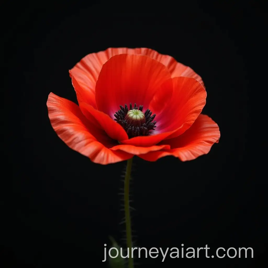 Beautiful-Blooming-Poppy-on-a-Dark-Background