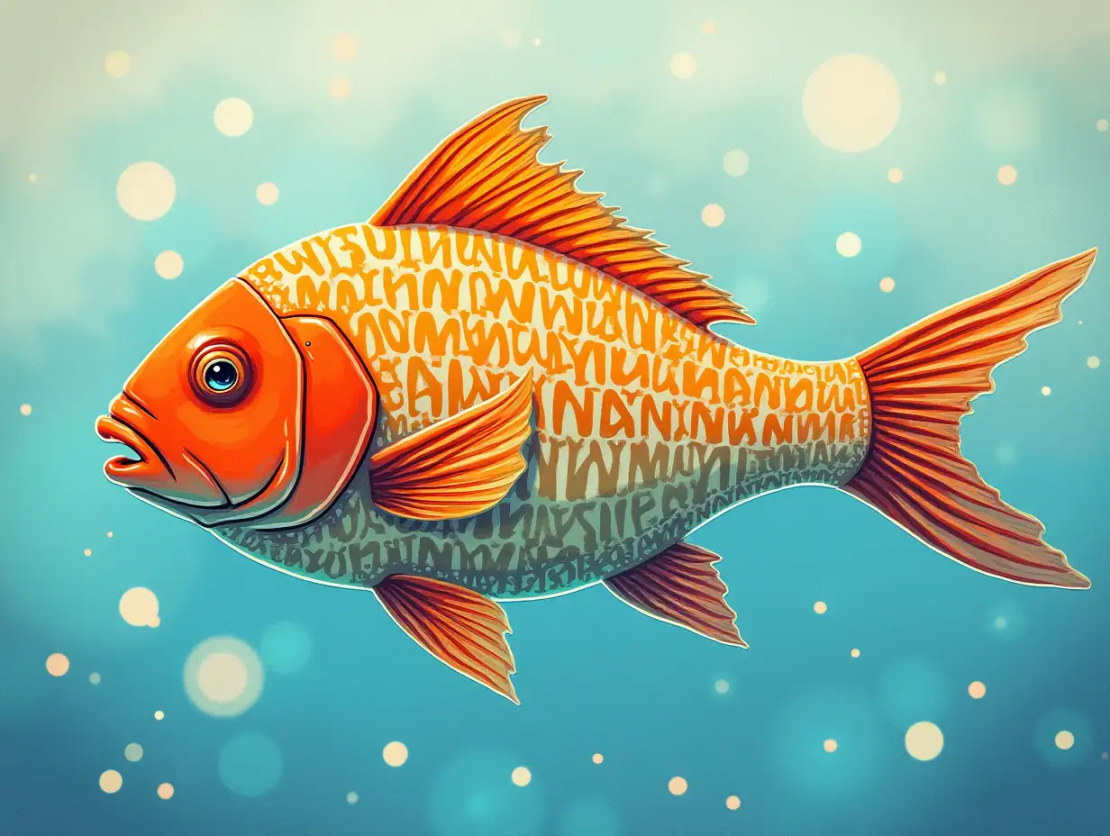 A beautiful fish in water with words: Joyful Bible Wisdom