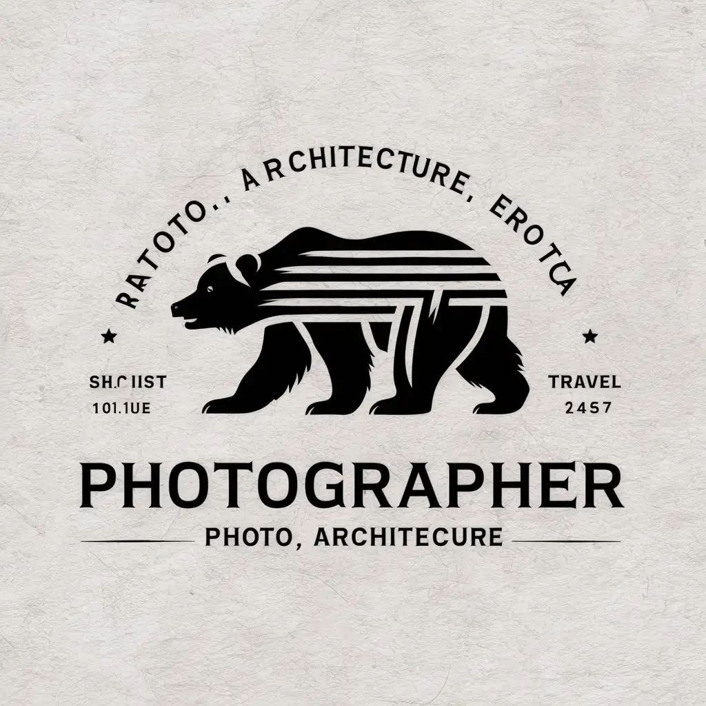 LOGO-Design-For-Photographer-Bear-Symbol-with-Architecture-and-Erotica-Theme