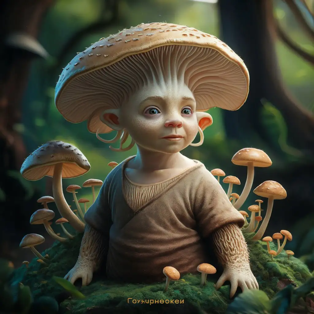 Fantasy-Mushroom-Man-Creature-in-Enchanted-Forest