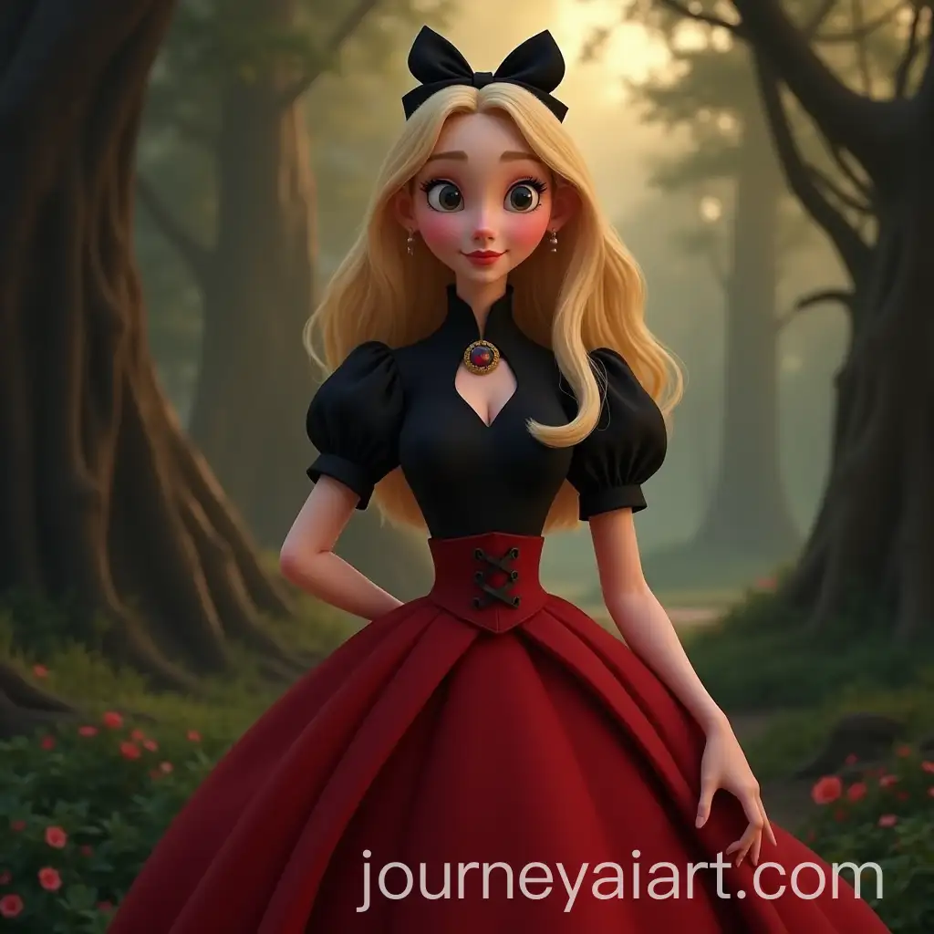 3D-HD-Disney-Alice-in-Wonderland-in-Black-and-Red-Dress