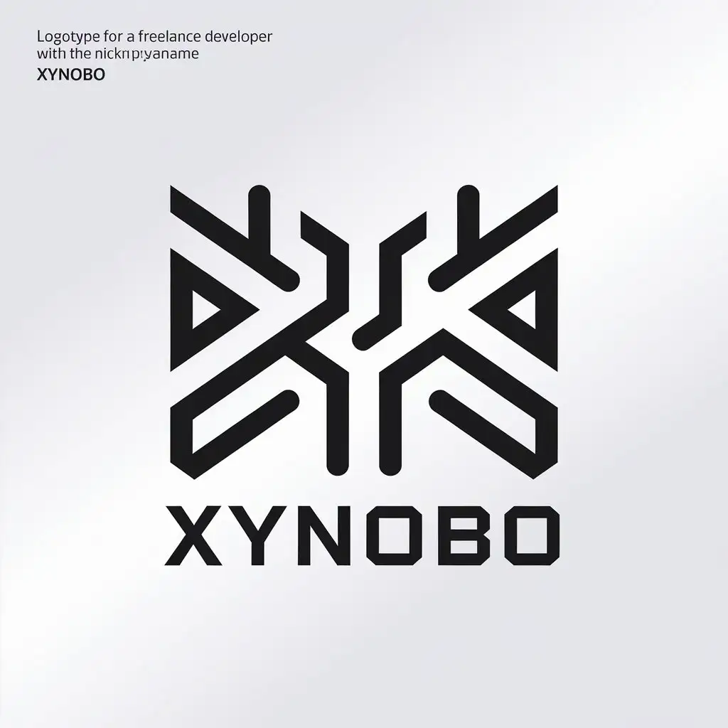 a vector logo design,with the text "Logotype for a freelance developer with the nickname Xynobo", main symbol:Xynobo,Moderate,be used in Internet industry,clear background