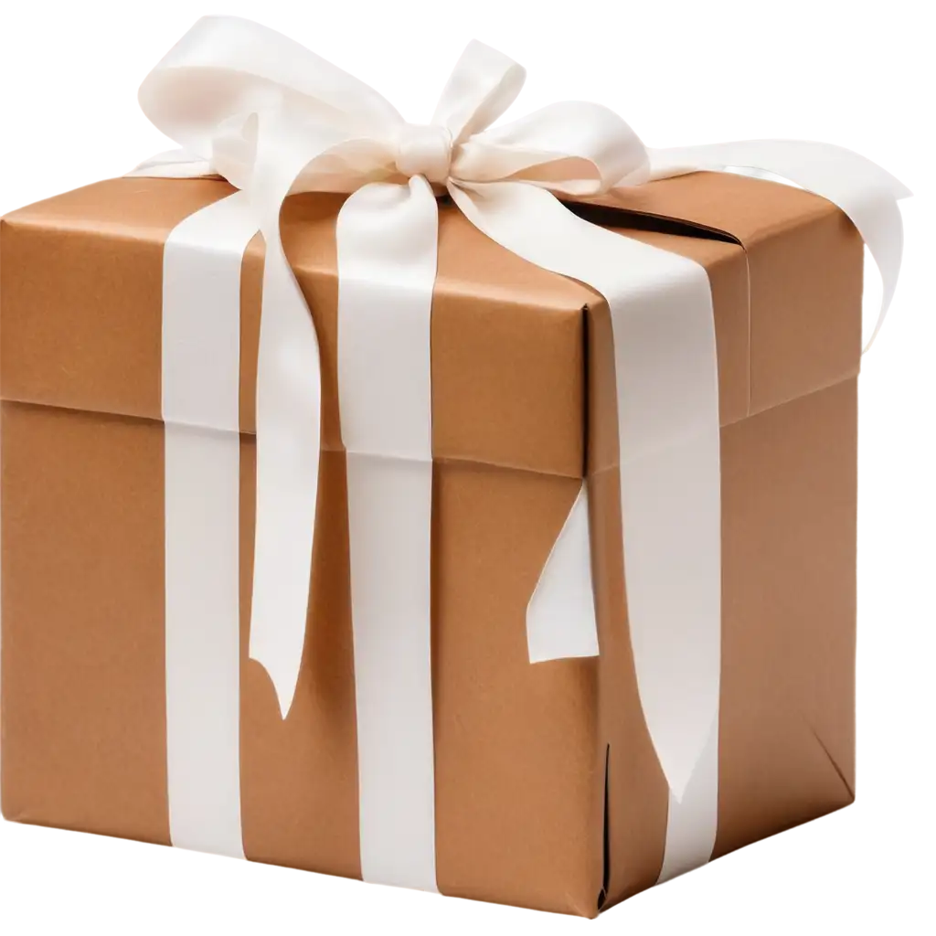 HighQuality-PNG-Image-of-a-Brown-Box-with-White-Bow-for-Various-Design-Applications