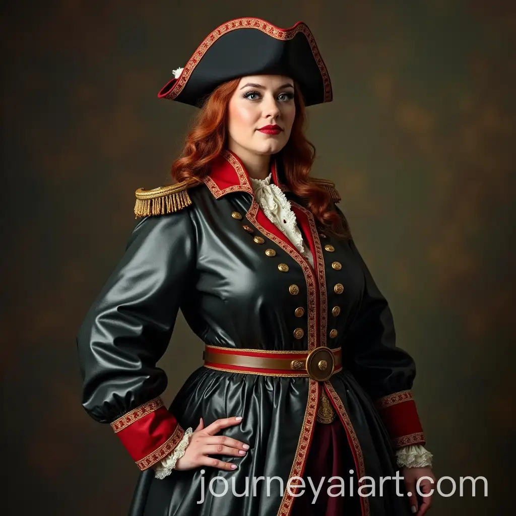 Fat-Female-Victorian-General-in-PVC-Uniform