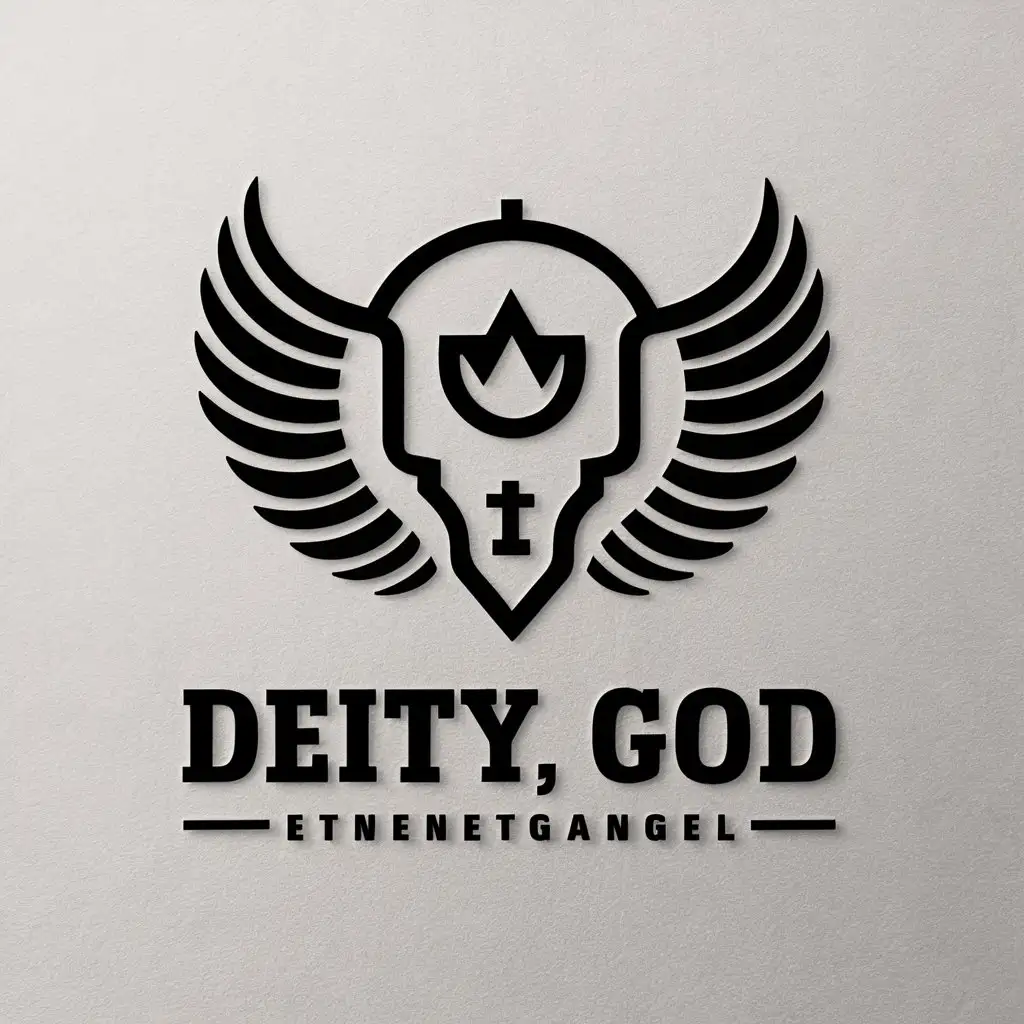 a vector logo design,with the text "deity, god", main symbol:angel,complex,be used in Internet industry,clear background