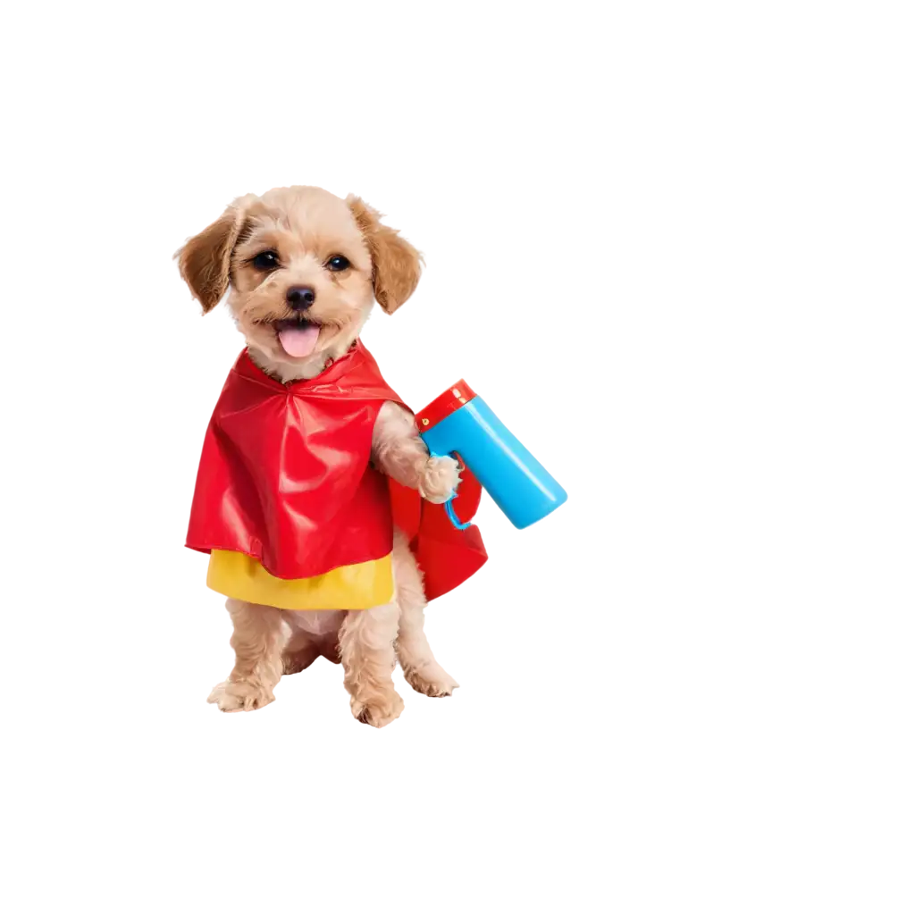 Dog-in-Diaper-withPNG-Image-Prompt-Analysis-Cape-and-Squirt-Gun-PNG-Image-for-Creative-Uses