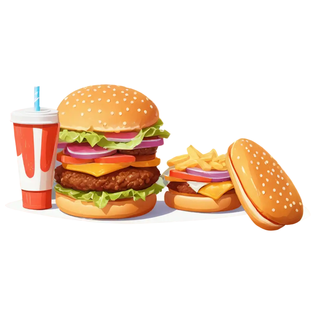 Cartoon-Cute-Food-PNG-Image-Create-a-Delightful-Baby-Character-Hamburgers-Art-Vector-in-Full-UHD