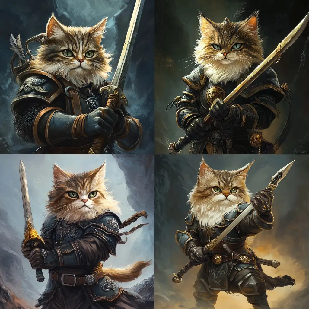 Humanoid-Cat-Paladin-with-Longspear-in-Fantasy-Armor