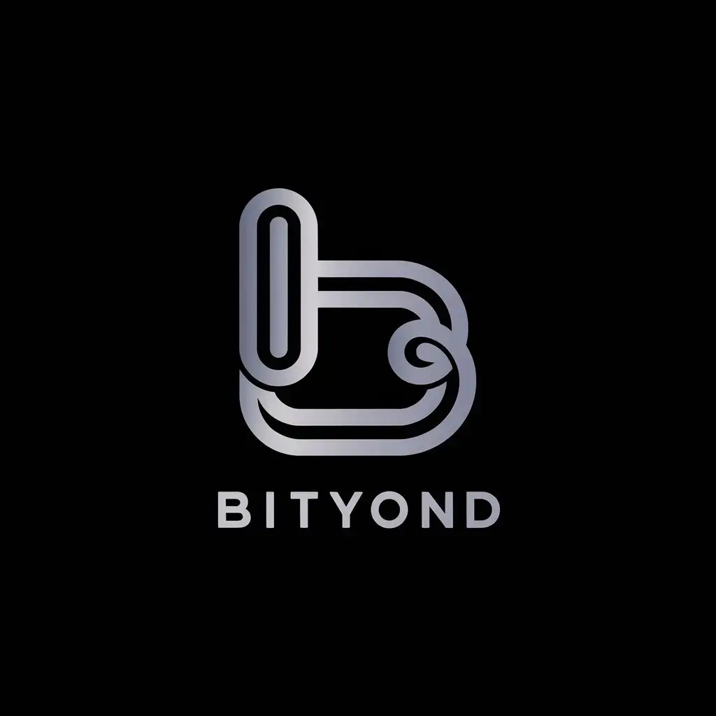 a vector logo design,with the text "Bityond", main symbol:Minimal letters combined with chain links, with a capital 'B' shaped like a chain link design, the lines simple and smooth to convey a tech feel. Inside 'B', write 'ityond' in a simple font, with color that matches the chain link (silver or blue). The whole logo can use a flat design style, simple and straightforward for easy recognition and application in various occasions.,Minimalistic,be used in Finance industry,clear background