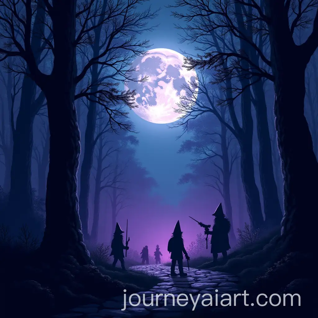 Mysterious-Night-Forest-with-Gnomes-and-Moonlight