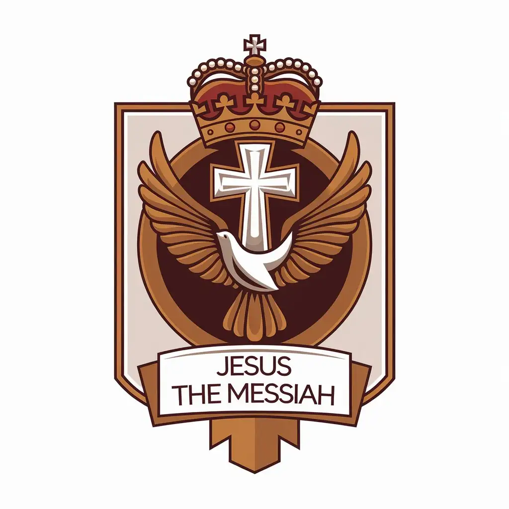 LOGO Design for Jesus The Messiah Crown Cross Dove Symbolism with Clear Background